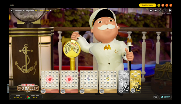  Sr. Monopoly preso no tabuleiro 3D de Monopoly Big Baller